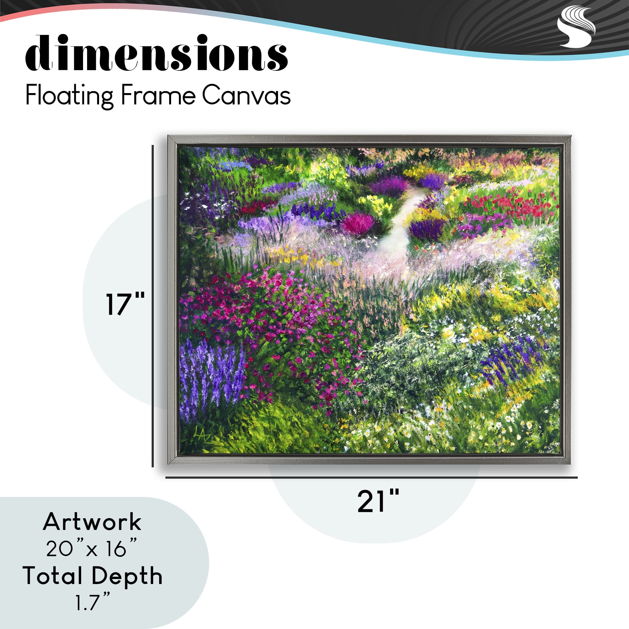 Stupell Industries Breath Of Spring Meadow Gray Framed Floater Canvas Wall Art, design by Lee Ann Zirbes