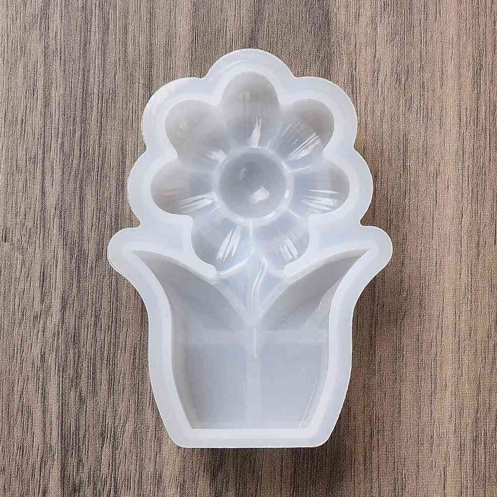 10 pc DIY Candle Silicone Molds for Candle Making Flower White 9x6.4x2.3cmDIY