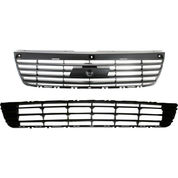 Garage-Pro Bumper Grille Set Compatible With 2006-2008 Chevrolet Malibu Black Shell and Insert GM1200537 GM1200558