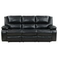thumbnail image 3 of Pemberly Row Faux Leather Upholstered Motion Reclining Sofa Black, 3 of 12