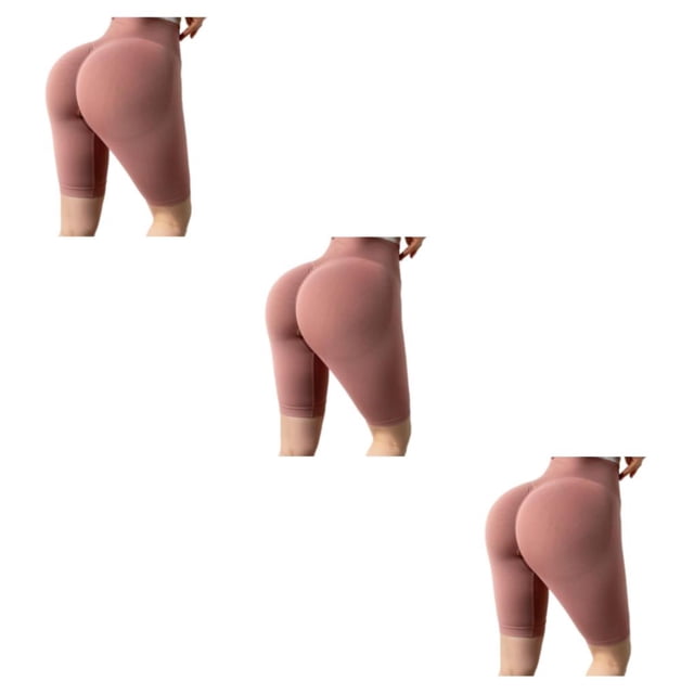 Qarigey Gimnasio Verano Mujeres Yoga Shorts Niñas Correr Ciclismo Fitness Cintura alta Deportes Pantalones cortos Pantalones femeninos Rosa XL Type1 NO1