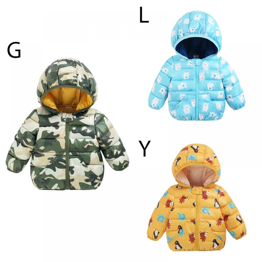 Children's Long-Sleeved Casual Jacket Cartoon Hooded Down Jacket Autumn and Winter Coat 6M-5T - image 3 of 5