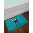 thumbnail image 2 of Retirement Party Bath Mat, Cartoon Illustration of Rock and Roll Music Fan Senior Man with Stick, Plush Bathroom Decor Mat with Non Slip Backing, 29.5" X 17.5", Multicolor, by Ambesonne, 2 of 2