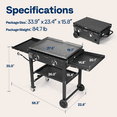 thumbnail image 5 of SPECSTAR 2-Burner 28" Foldable Propane Griddle, Portable Flat Top Gas Grill-30,000 BTU Propane Fuelled for Camping, Tailgating, BBQ, 5 of 7