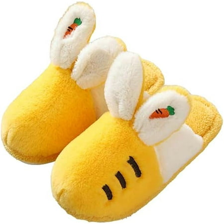 

PIKADINGNIS Cute Rabbit Carrot Warm House Slippers for Women Men Soft Fluffy Fur Winter Home Shoes Indoor