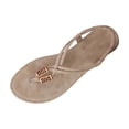 thumbnail image 6 of Xucatan Women's Bohemian Beaded Sandals, Woven Thong Flip Flops with Metal Buckle, Ethnic Style Open Toe Flat Shoes, Versatile Summer Beach Footwear Gift, 6 of 8