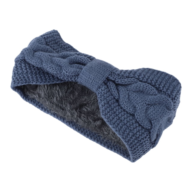 Unique Bargains 1 Pce Bandeau Confortable Tricoté Bleu