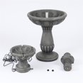 thumbnail image 3 of LuxenHome Résine Grise 2 Niveaux Piédestal Fontaine Extérieure, 3 of 8