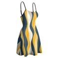 thumbnail image 4 of Abstract Wavy Yellow Navy Lines Slip Dress Dress Summer Elegant Women's Dress Women's Clothing, 4 of 6