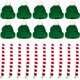 thumbnail image 1 of 20pcs mini hat mini bufandas artesanías de navidad sombrero de punto y bufanda navideño suministros de artesanía de bricolaje, 1 of 6