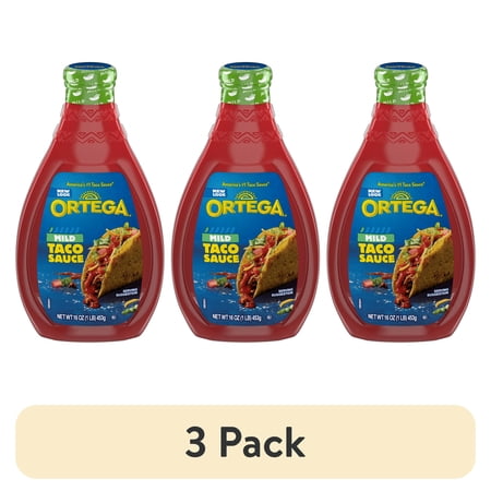 (3 pack) Ortega Original Thick and Smooth Mild Taco and Enchilada Chili Sauce Kosher 16 oz
