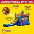 thumbnail image 5 of Pogo Bounce House Water Slide and Splash Pool with Blower, Rainbow Smiley Kids Inflatable Jumper, 5 of 8