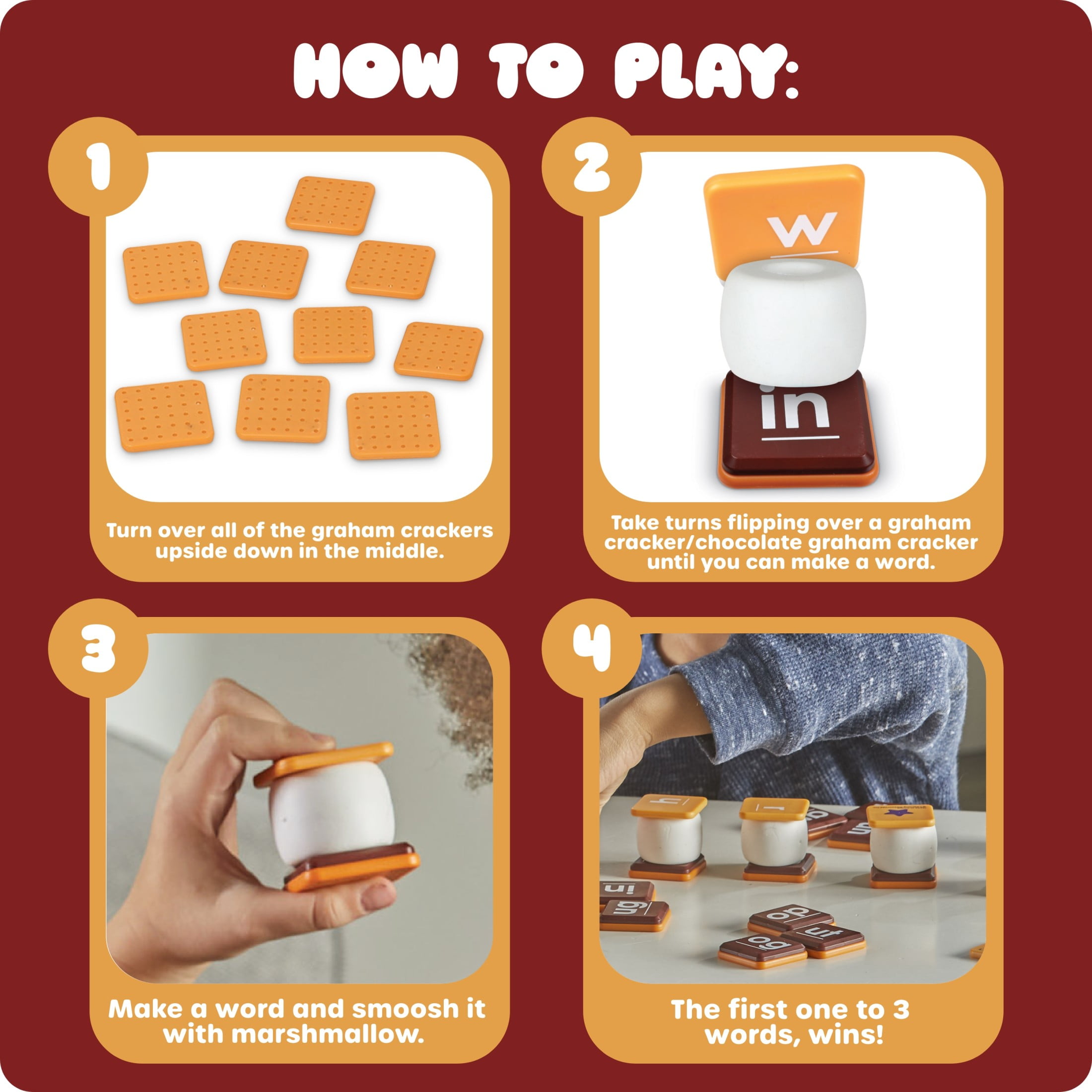 Learning Resources Let's Spell S'mores!, Alphabet Flash Cards, Word Games, Learn to Read, Dyslexia Tools for Kids, Ages 5+, 62 Pieces