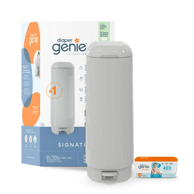 Diaper Genie Signature Diaper Pail, Gray, Foot Pedal, Odour Control