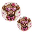 thumbnail image 7 of Wobogo Cow with Love Pattern Trivets Potholders Set of 2 Cotton Woven Round Hot Plate Mats for Hot Dishes Bowls Teapots, 7 of 7