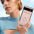 thumbnail image 4 of ELEHOLD Case for Google Pixel 6a,Business PU Leather Stand Case with Card Holder & Ring Holder,Rosegold, 4 of 7