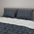 thumbnail image 2 of Abstract Comforter & Sham Bedding Set, Geometric Repeating Ornamental Shapes with Circles and Vertical Stripes, 3 pcs Duvet Set Microfiber Filling Quilt, 5 Sizes, Violet Blue and Black, by Ambesonne, 2 of 4