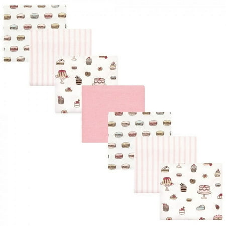 Hudson Baby Infant Girl Cotton Flannel Receiving Blankets Bundle Sweet Bakery One Size