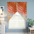 thumbnail image 6 of Burnt Orange Ombre Coastal Kitchen Window Curtains, Swag Curtains Valance for Bedroom Living Room Bathroom, Summer Nautical Beach Ocean Seaside Rod Pocket Window Curtain Block Drapes 2 Panels 36"x36", 6 of 9