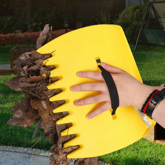 Airle Leaf Scoop Seratted Teeth Handheld Thickened Body Ergonomic Design Enlarged Leaves Grass Clippings Lawn Debris Cleaning Rake for Yard
