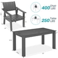 thumbnail image 5 of Wingyz 7PCS Patio Dining Set, All Weather Plastic Outdoor Furniture Set 6 Chairs and 1 Table, Grey, 5 of 7