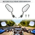 thumbnail image 2 of Unique Bargains 1 Set Universal Motorcycle Rear View Mirrors Adjustable Bar End Side Mirrors Mount M8/M10 Carbon Fiber Pattern Black Aluminum Alloy Prismatic Shape, 2 of 7