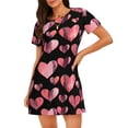 thumbnail image 1 of Easygdp Hearts Camisón de manga corta para mujer, informal, estampado, 1 of 6