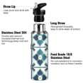 thumbnail image 3 of Yayeee 33oz Insulated Water Bottle Double Wall Stainless Steel with Flip Straw Lid, Blue Mosaic Pattern, 3 of 7