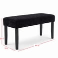 thumbnail image 6 of Home Design Guymon Modern Rectangular Upholstered Dining Bench with Corduroy Fabric and Wood Legs, Black, 6 of 8