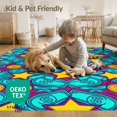 thumbnail image 4 of ODIKA 4'x6' Washable Area Rug Contemporary Cartoon Panel Vivid Graphics Fun Money Symbol Design for Dorm Room, Small Living Stain Resistant Low Profile, Easy Care, 4 of 7