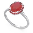 thumbnail image 2 of 2.15 Carat Oval Cut Red Ruby Gemstone & Natural Diamond (F-G/VS1) Classic Anniversary Ring for her 18K White Gold Size 8.5 by Diamond-Capitals, 2 of 7
