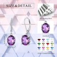 thumbnail image 2 of CACA LADY Women's Gemstone Drop Earrings 925 Sterling Silver Round Lever Earrings Birthstone Jewelry Gifts For Women, 2 of 5