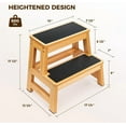 thumbnail image 2 of StrongTek Wood 2 Step Stool, 17 Inch Two-Step Design for Adults & Kids, Heavy-Duty 500 lbs Capacity with Non-Slip Steps, 2 of 6