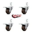 thumbnail image 2 of 3 Inch High Temp Glass Filled Nylon 7/8 Inch Stem Caster Set Total Lock Brake, 2 of 2