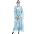thumbnail image 6 of IBTOM CASTLE Women's Chiffon Muslim Cardigan Kaftan Middle East Arabian Abaya Dress Casual Islamic Cover up Long Dresses XXL Light Blue, 6 of 8