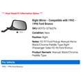 thumbnail image 2 of Right Mirror - Compatible with 1992 - 1996 Ford Bronco 1993 1994 1995, 2 of 2