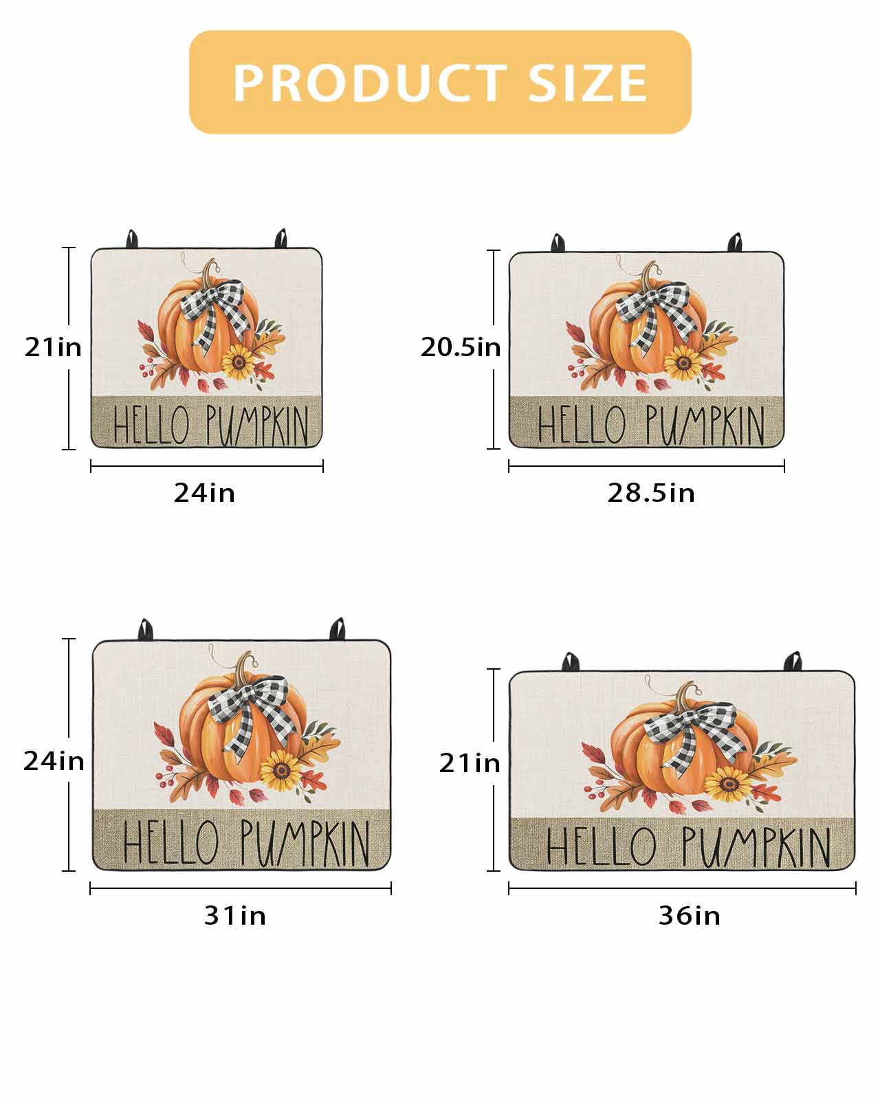 Large Induction Cooktop Protector Mat Thanksgiving Stove Top Covers for Electric Stove, Farmhouse Retro Orange Pumpkin Flowers Decorative Stove Burner Cover Mats, Glass Top Stove Cover