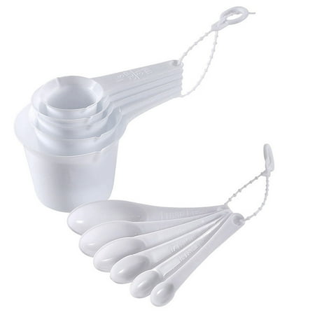 

2 Sets 22Pcs Measuring Spoons Practical Plastic Handle Spoons with Scale (White)