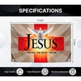 thumbnail image 3 of 1 Piece 3x5 Feet Christian Flag "Jesus Way-Truth-Life" with Cross and Dove Design - Durable Polyester Religious Banner, Suitable for Indoor/Outdoor Wall, Garden, Church Decoration - 4 Grommets, 3 of 7