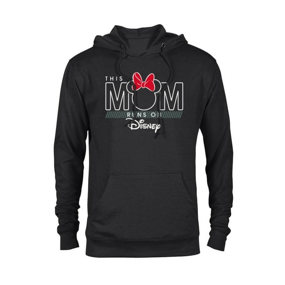 Disney Minnie Mouse This Mom Runs on Disney - Pullover Hoodie for Adults- Customized-Black