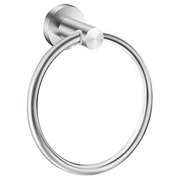 Anillo para toalla de baño, accesorios de baño - Soporte grueso para toallas de mano de acero inoxidable para baño, moderno soporte redondo para toallas de pared