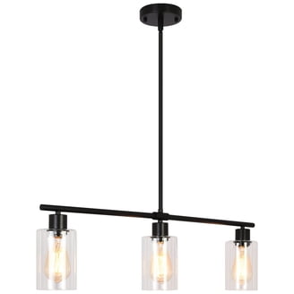 Luenfat Farmhouse Chandelier - 12 Inch Black Vintage Cage Pendant Light For Kitchen, Entryway, Dining Room