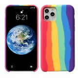 For iPhone 11 Pro Gay Pride Rainbow Multicoloured Liquid Silicone Cover Case