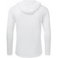 thumbnail image 3 of Tyhengta Mens UPF 50+ Long Sleeve T-Shirts Sun Protection Hooded Fishing Hiking Rash Guard Swim Quick Dry Lightweight Shirts White S, 3 of 7