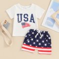 thumbnail image 2 of Okbabeha 4th Of July Baby Boy Clothes Infant Toddler American Flag Outfit USA Tops Tshirt Summer Shorts Clothing Set, 2 of 7