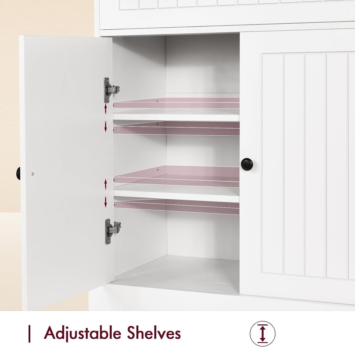 DreamCurship 72" Kitchen Pantry Storage Cabinet, Freestanding Kitchen Storage Cabinet with Door Shelves, White