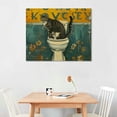 thumbnail image 2 of Orinice  Cat Paintings Canvas Wall Art Modern Cat Bathroom Decor  for Wall Funny Expression Retro Toilet Picture Print Decoration Painting Unframed  16x12in, 2 of 6