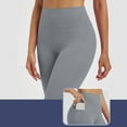 thumbnail image 4 of Olyvenn Capri Leggings for Women Summer High Waisted Tummy Control Yoga Pants for Running Cycling Workout with Side Pockets Gray XXL, 4 of 8