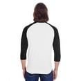 thumbnail image 2 of Unisex Triblend 3/4-Sleeve Raglan SLD WHT/ BL TB XS, 2 of 3