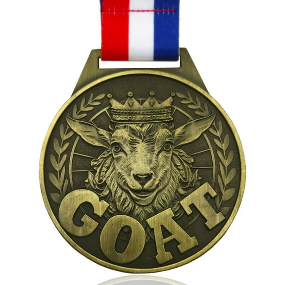 Goat Medals - 3ft Greatest Champion Medal of All Time, Goat Pendant Medal with Neck Strap, Goat Award Chain for Football Basketball Sports Championship MVP Award and Tournament League Champion